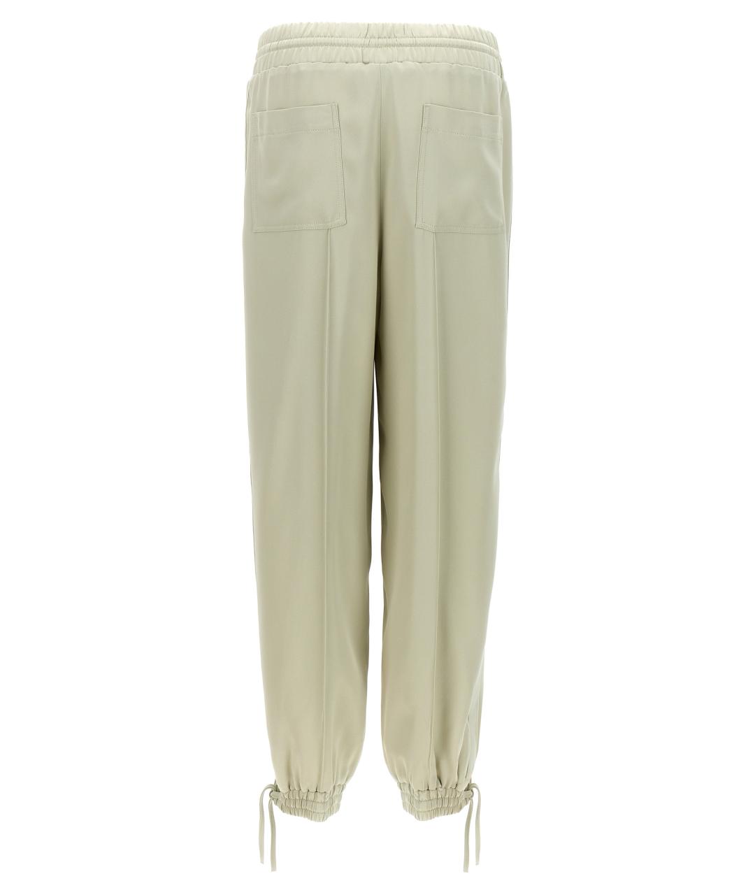 JIL SANDER Зеленые вискозные прямые брюки, фото 2
