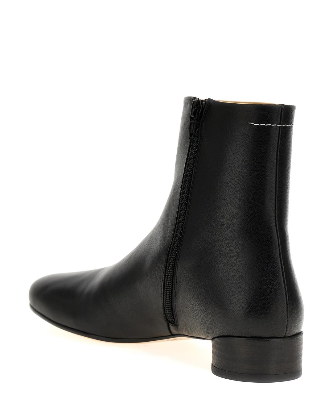 MM6 MAISON MARGIELA Черные кожаные ботильоны, фото 2