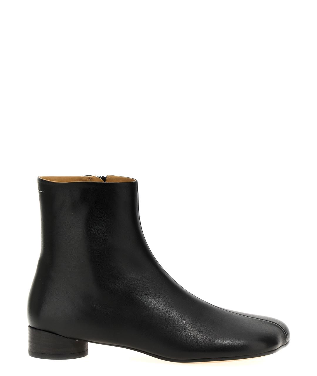 MM6 MAISON MARGIELA Черные кожаные ботильоны, фото 1