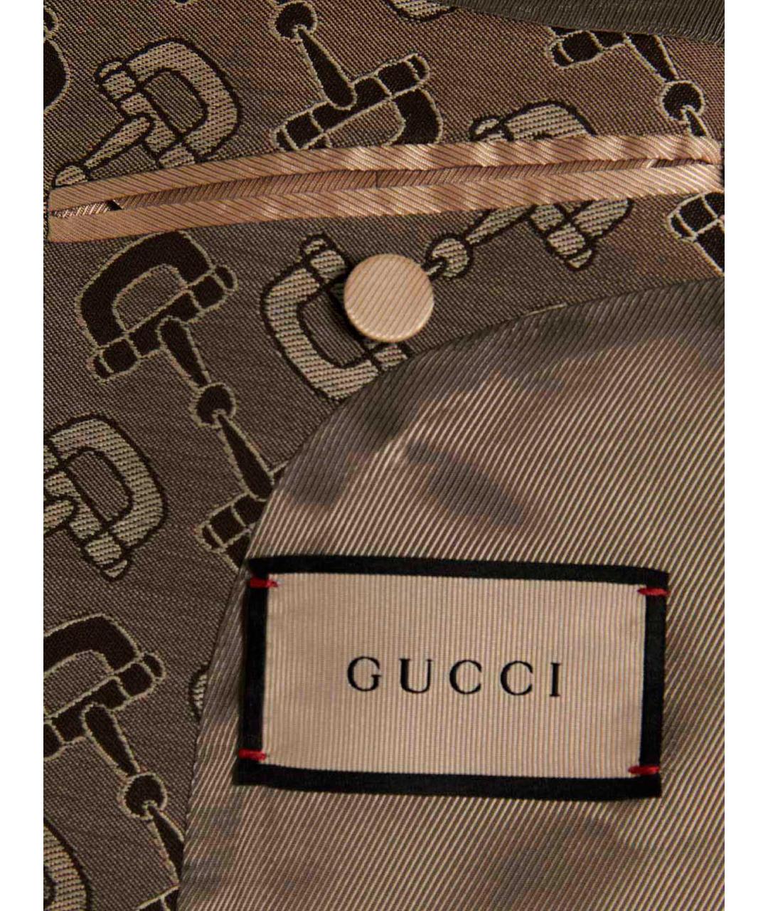 GUCCI Коричневый хлопковый пиджак, фото 5