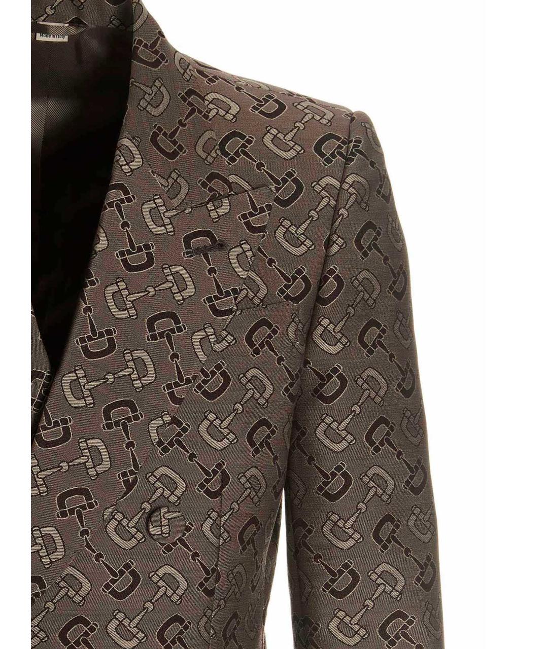 GUCCI Коричневый хлопковый пиджак, фото 3