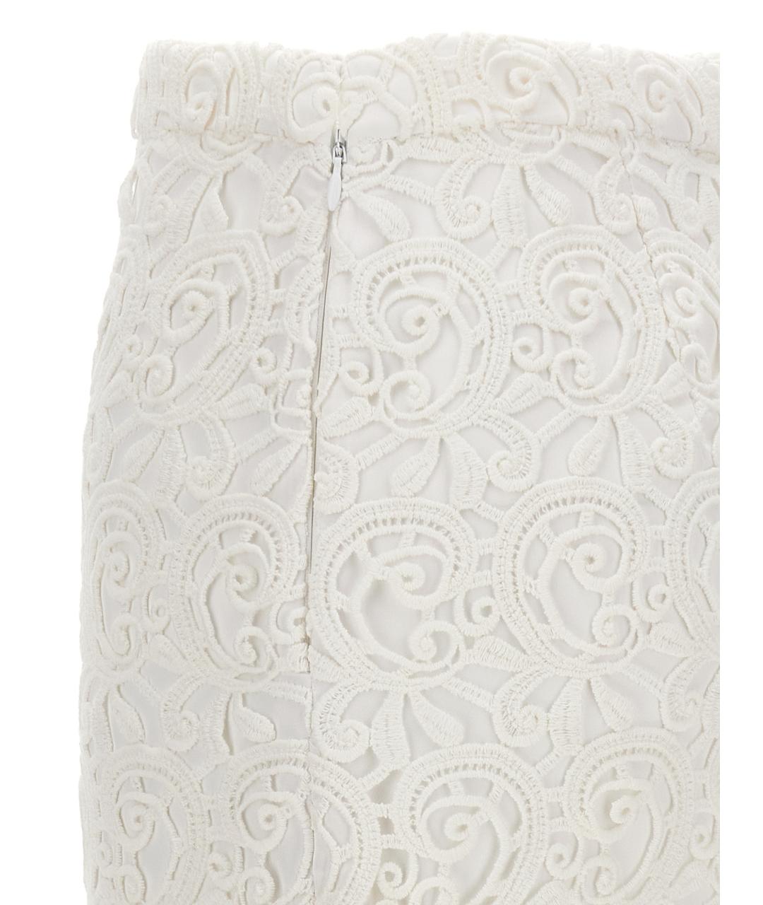 BURBERRY Белая хлопковая юбка миди, фото 4