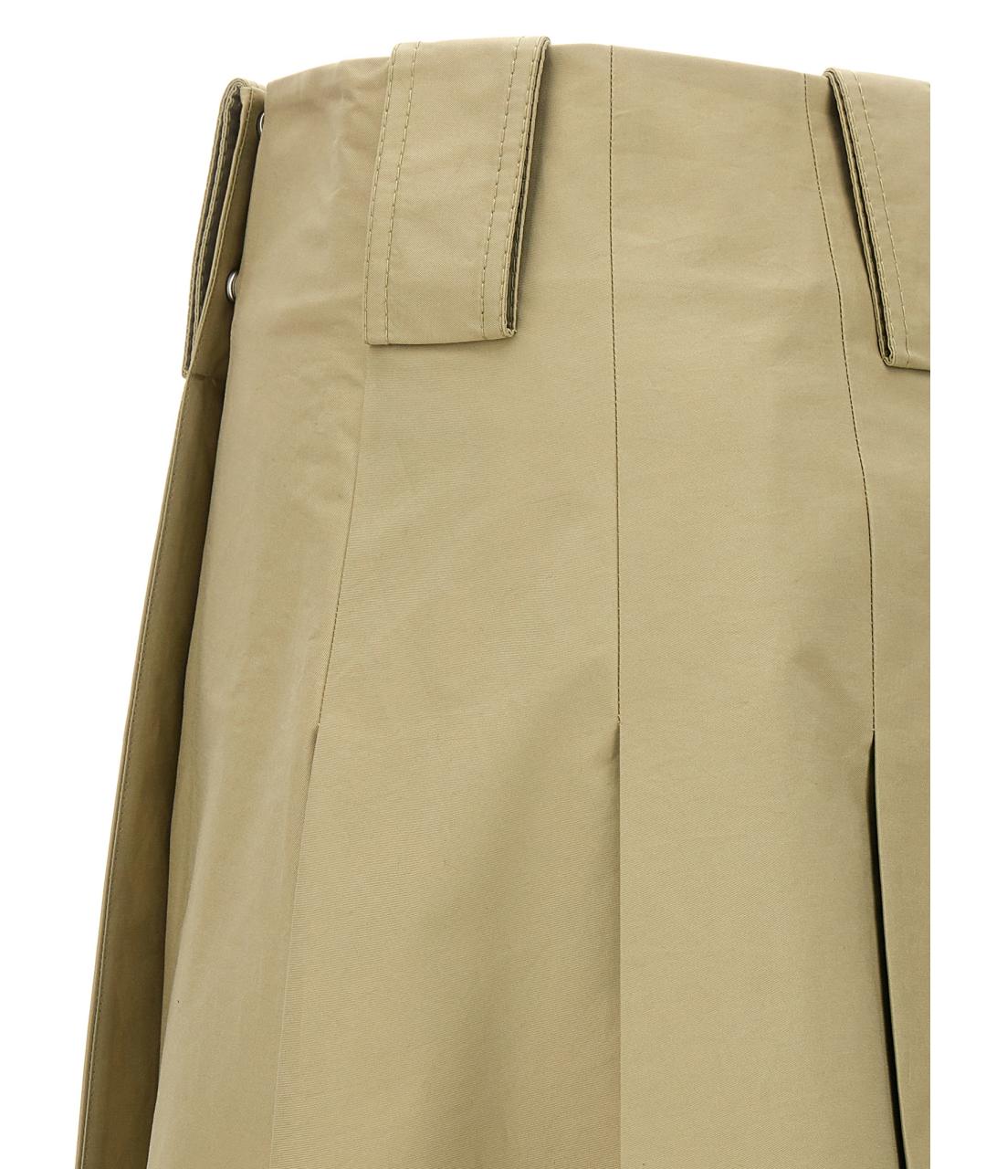 BURBERRY Бежевая хлопковая юбка мини, фото 4