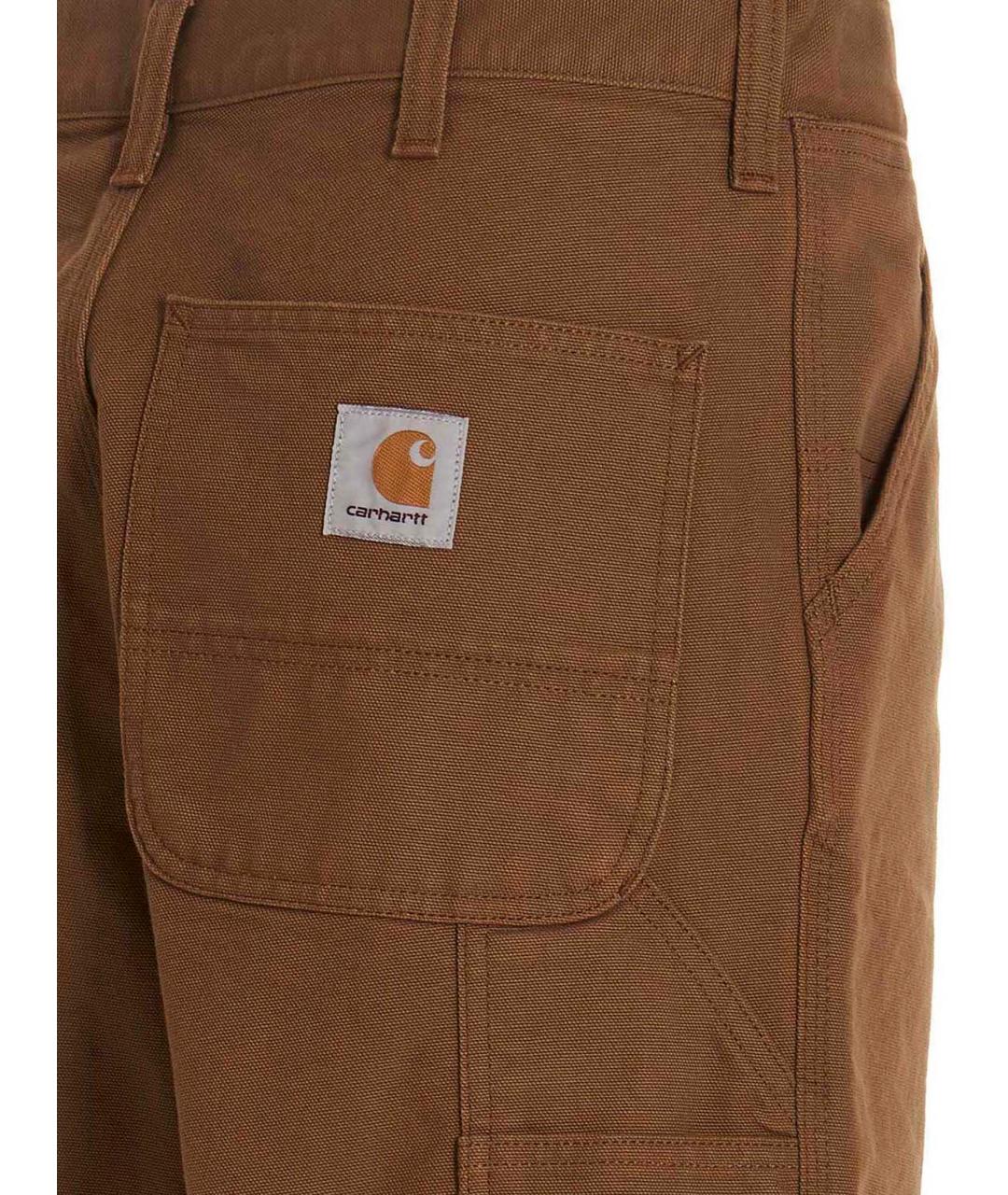 CARHARTT WIP Коричневые хлопковые повседневные брюки, фото 4