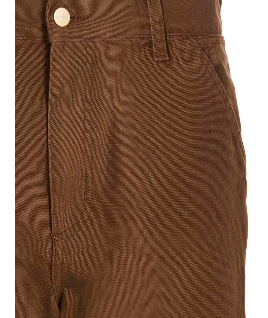 CARHARTT WIP Коричневые хлопковые повседневные брюки, фото 3