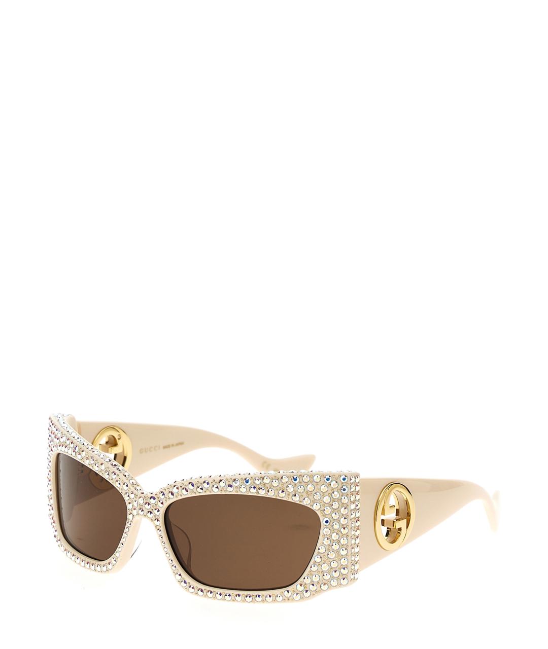 GUCCI Белые пластиковые солнцезащитные очки, фото 3