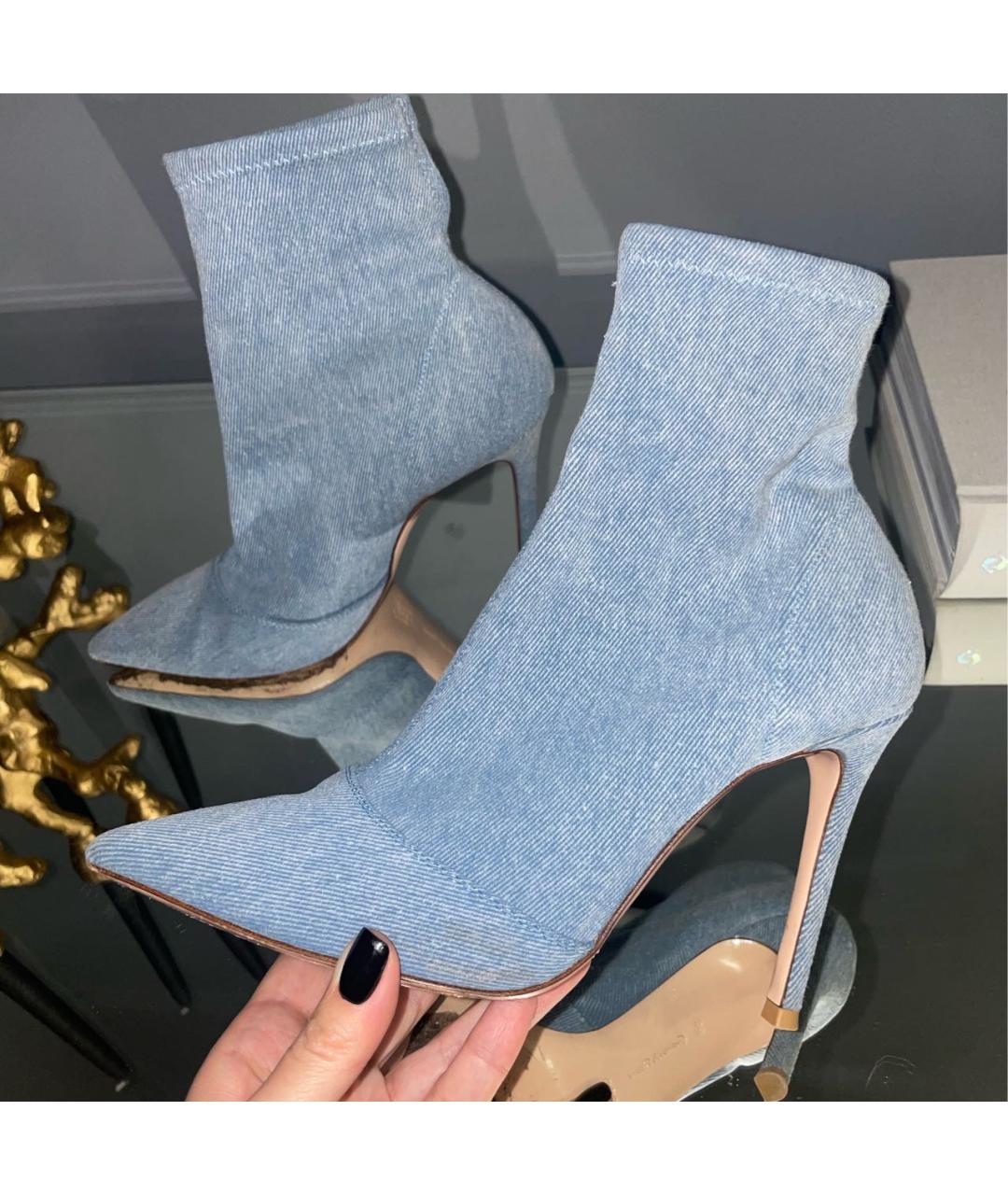 GIANVITO ROSSI Голубые текстильные ботильоны, фото 3