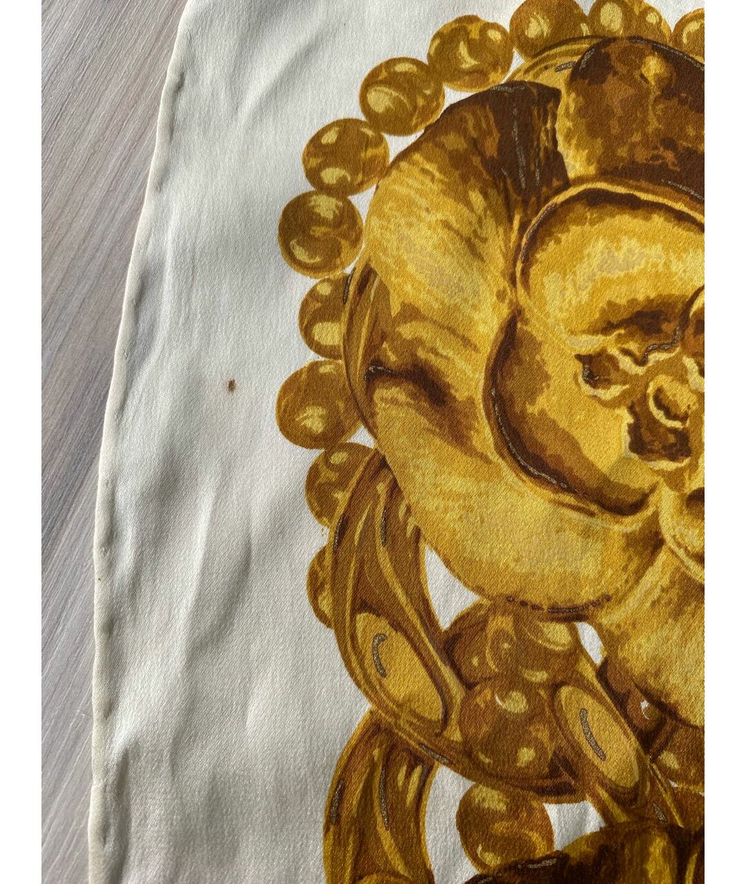 CHANEL PRE-OWNED Золотой шелковый шарф, фото 5