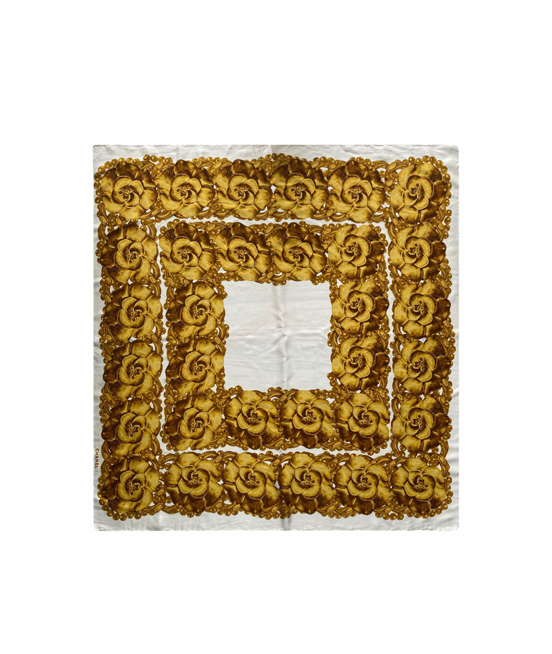 CHANEL PRE-OWNED Золотой шелковый шарф, фото 1
