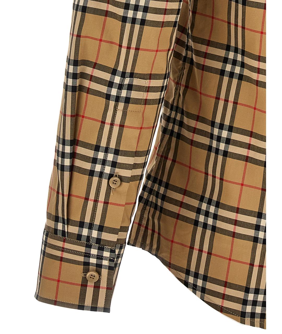 BURBERRY Бежевая хлопковая кэжуал рубашка, фото 4