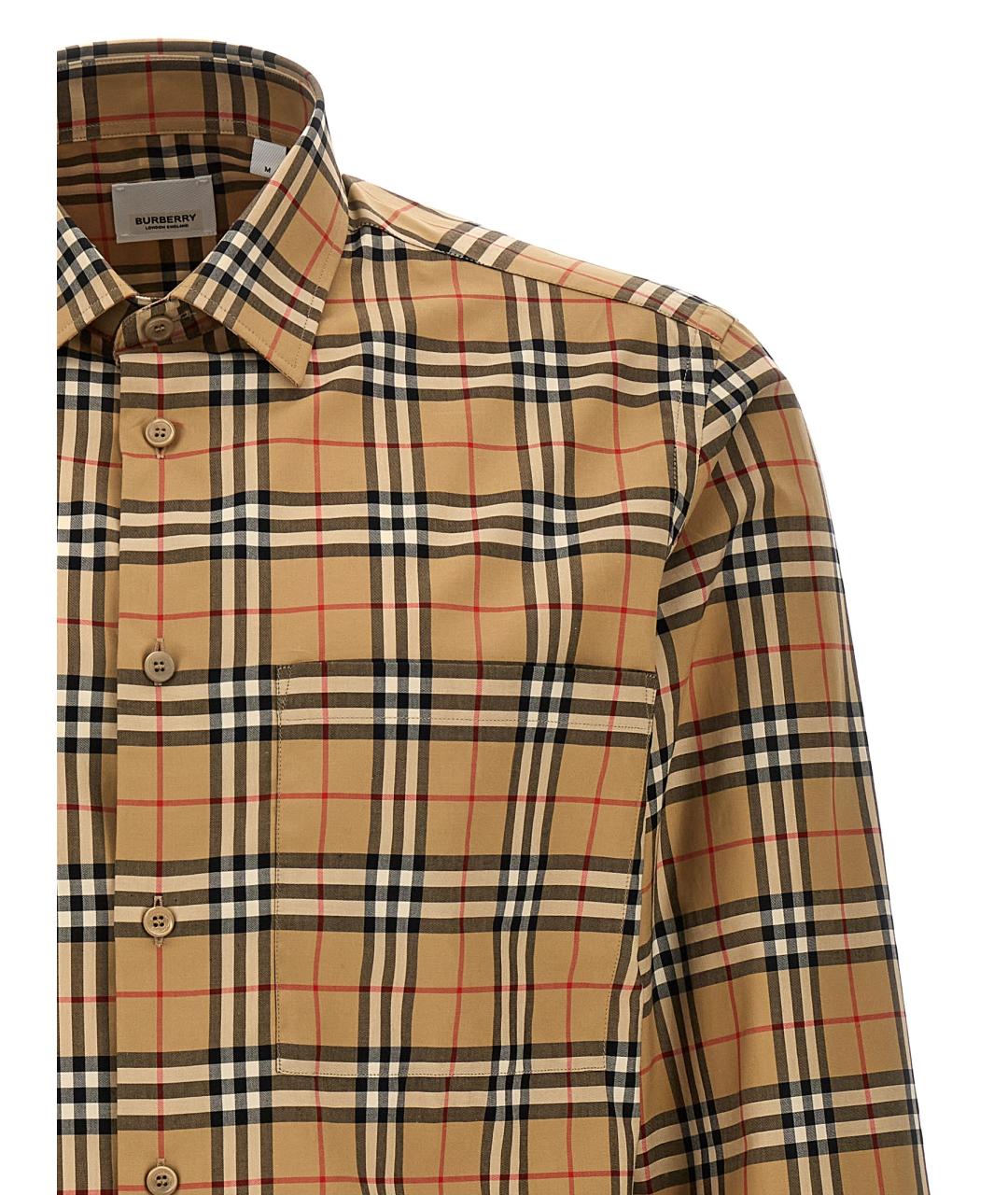 BURBERRY Бежевая хлопковая кэжуал рубашка, фото 3
