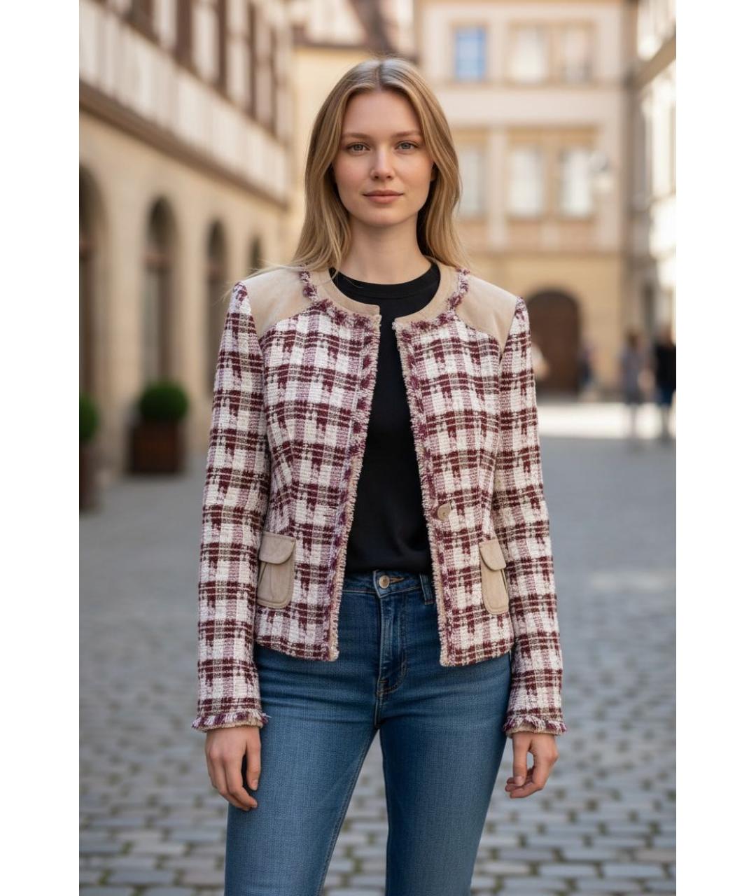 ESCADA Бежевый хлопко-эластановый жакет/пиджак, фото 8