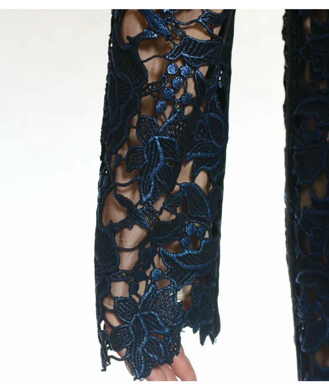 VIONNET Темно-синее кружевное повседневное платье, фото 4