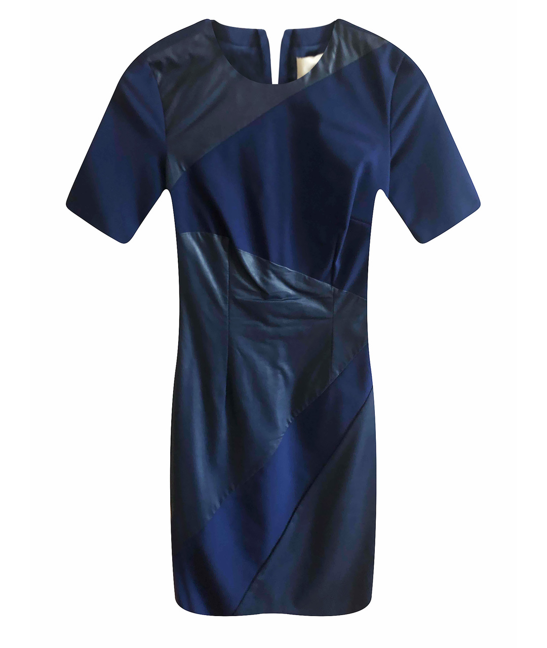 ELISABETTA FRANCHI Синее кожаное платье, фото 1