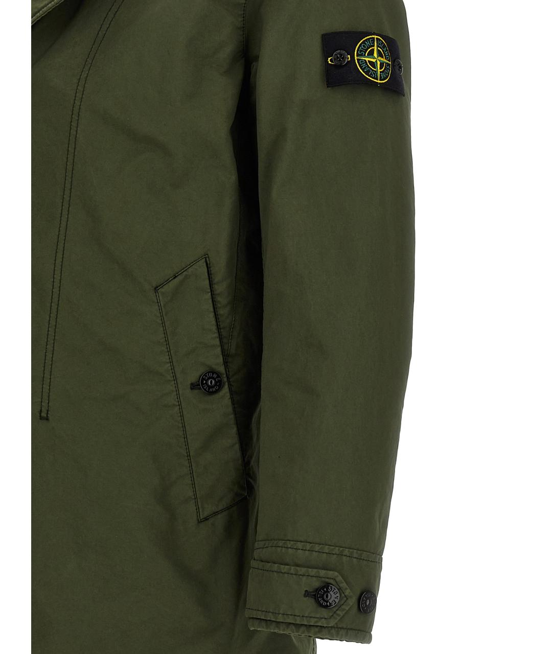 STONE ISLAND Зеленые полиэстеровое пальто, фото 4