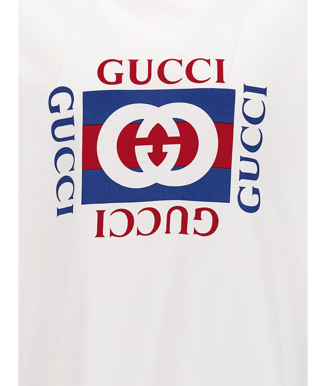 GUCCI Белая хлопковая футболка, фото 4
