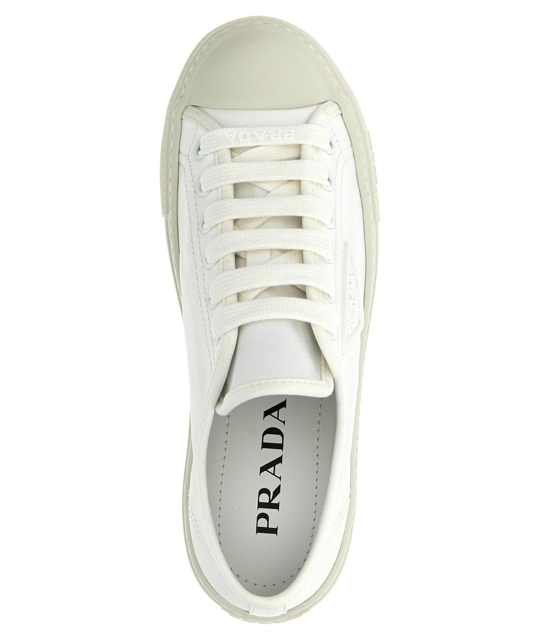 PRADA Белые текстильные кеды, фото 4
