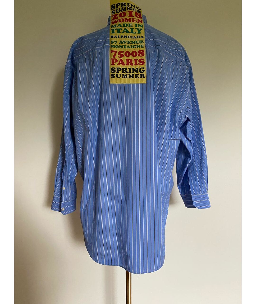 BALENCIAGA Голубая хлопковая рубашка, фото 2