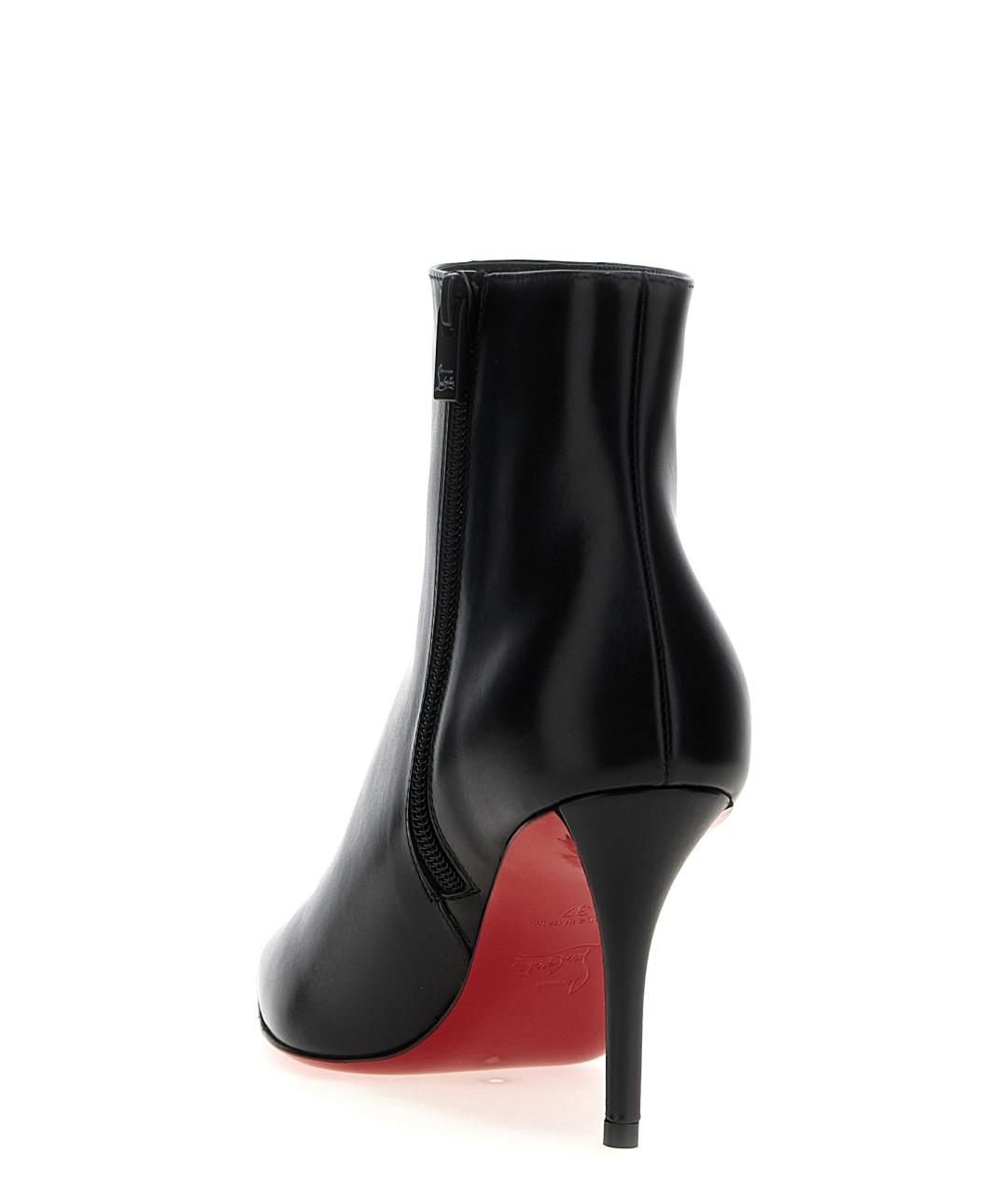 CHRISTIAN LOUBOUTIN Черные кожаные ботильоны, фото 3