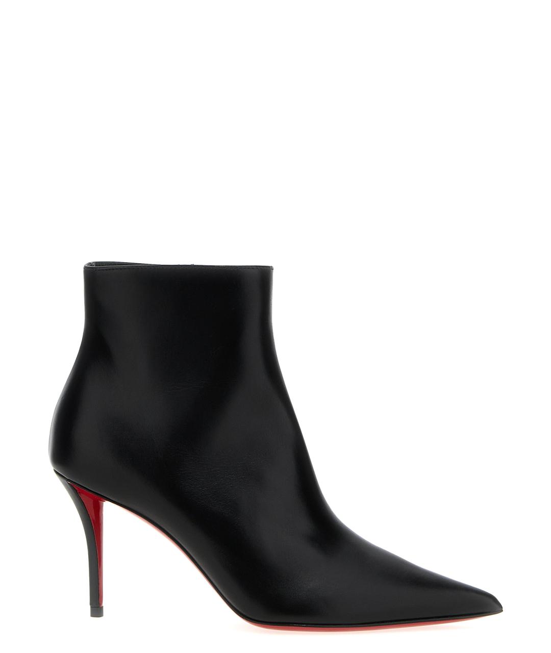 CHRISTIAN LOUBOUTIN Черные кожаные ботильоны, фото 1