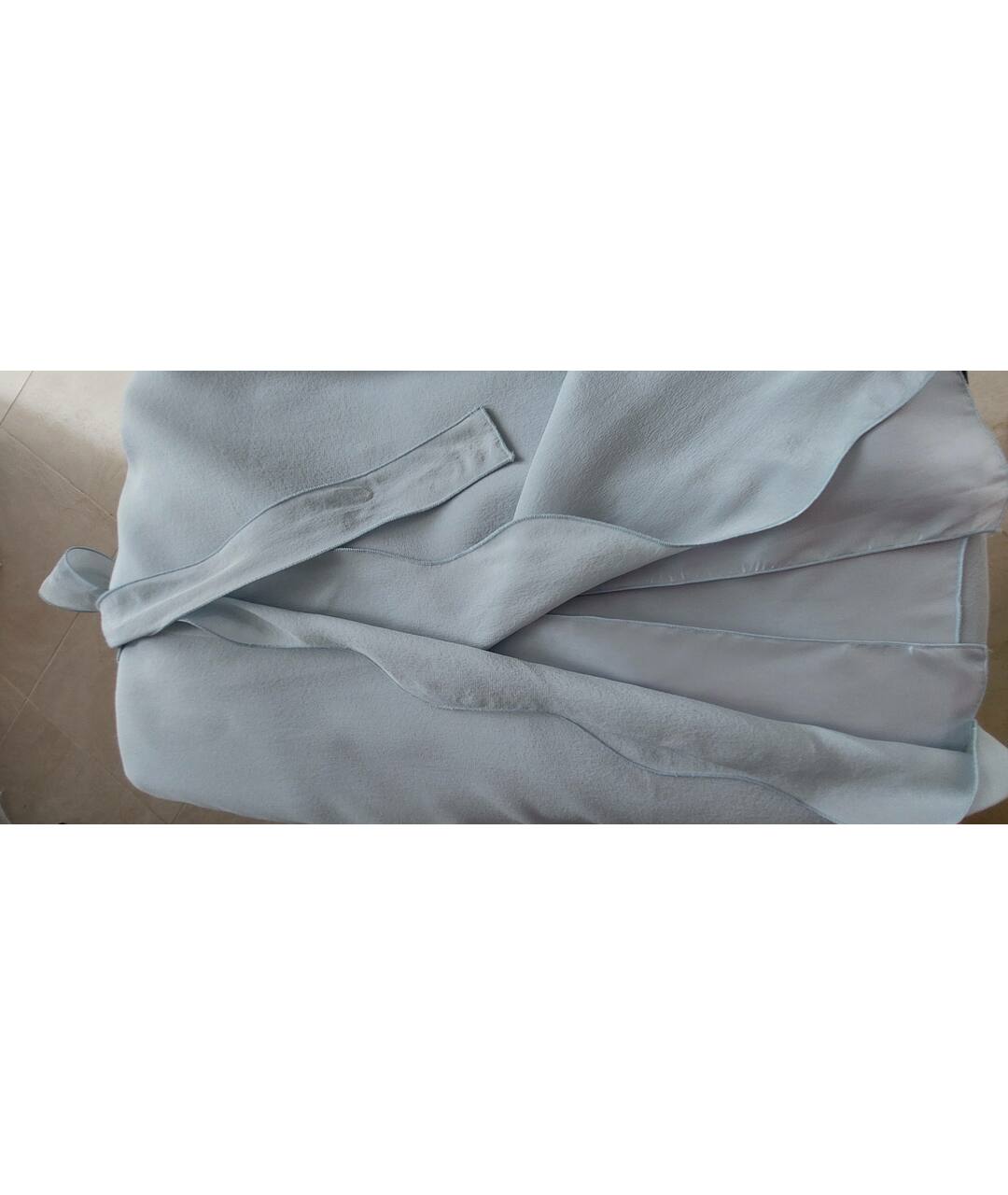 VALENTINO Голубая шелковая юбка мини, фото 6