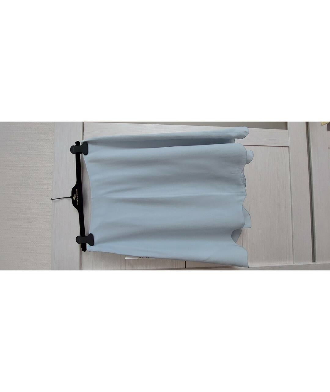 VALENTINO Голубая шелковая юбка мини, фото 2