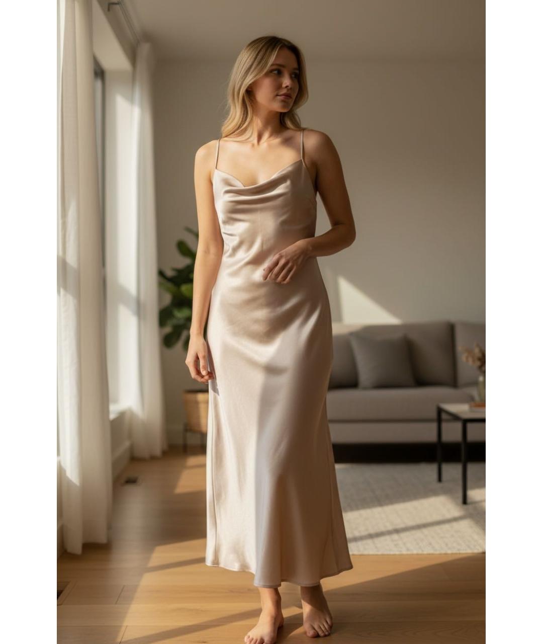 Principe di Bologna Бежевое шелковое коктейльное платье, фото 7