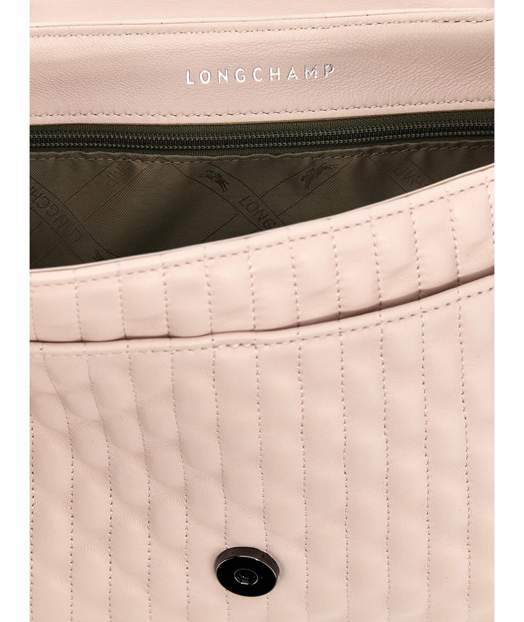 LONGCHAMP Розовая кожаная сумка через плечо, фото 4