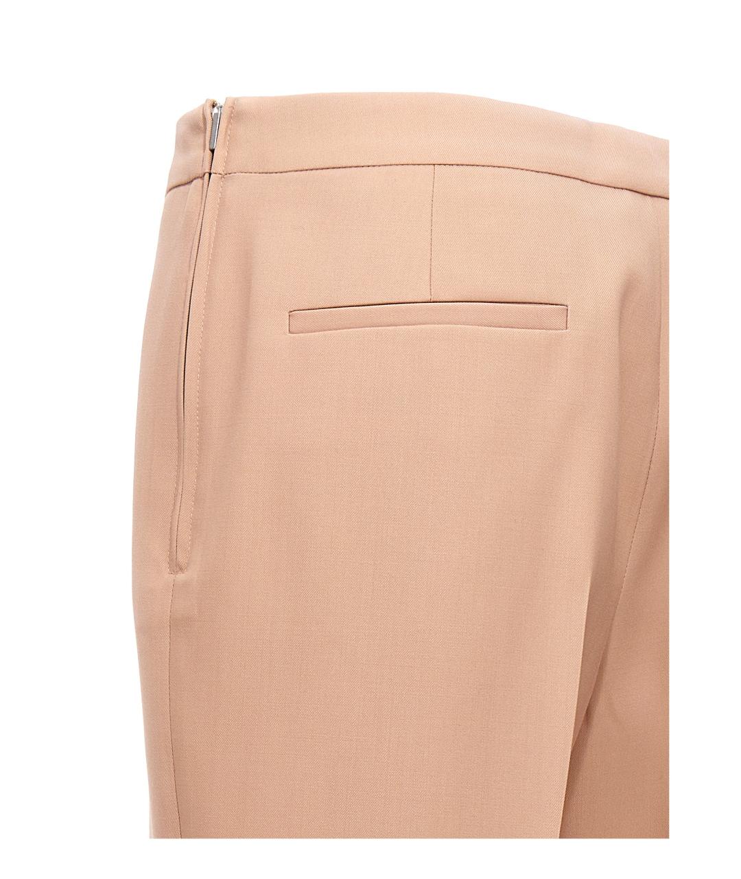 JIL SANDER Бежевые шерстяные прямые брюки, фото 4