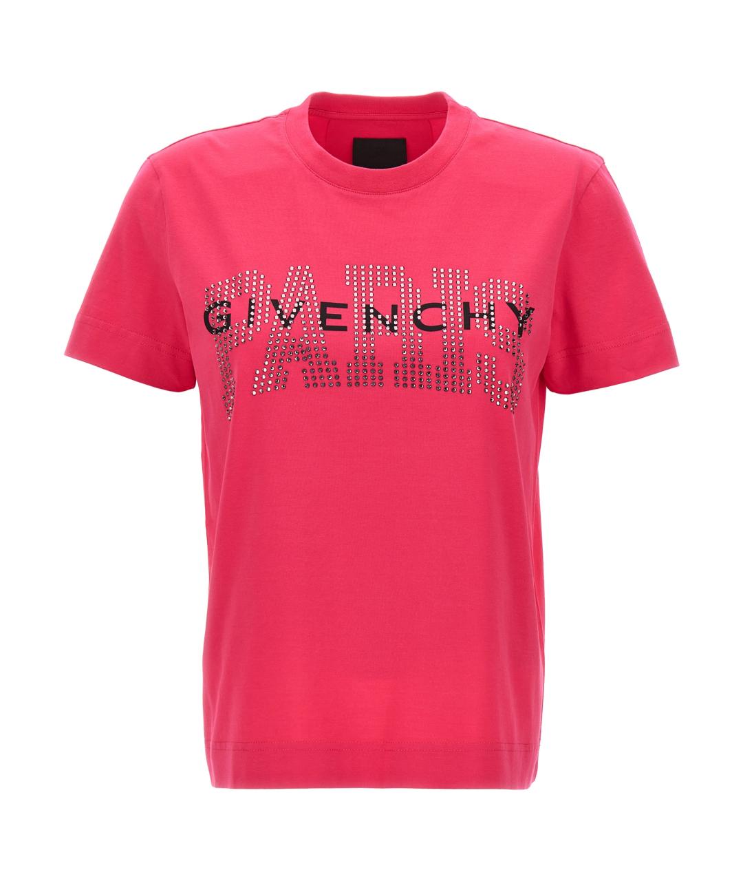 GIVENCHY Фуксия хлопковая футболка, фото 1