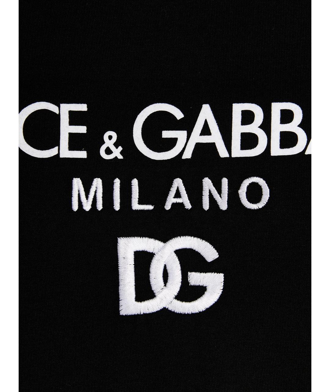 DOLCE&GABBANA Черная хлопковая футболка, фото 4