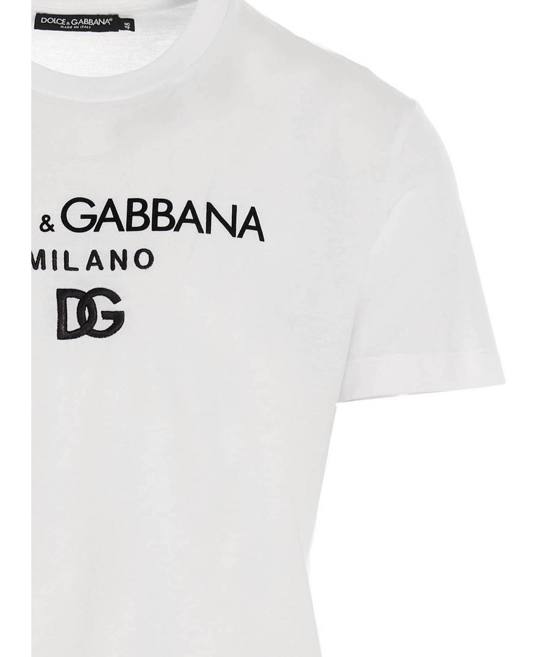 DOLCE&GABBANA Белая хлопковая футболка, фото 3