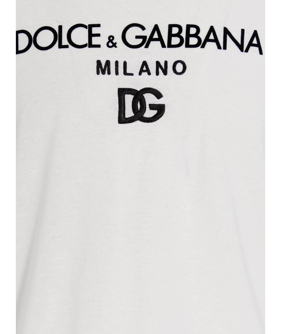 DOLCE&GABBANA Белая хлопковая футболка, фото 4