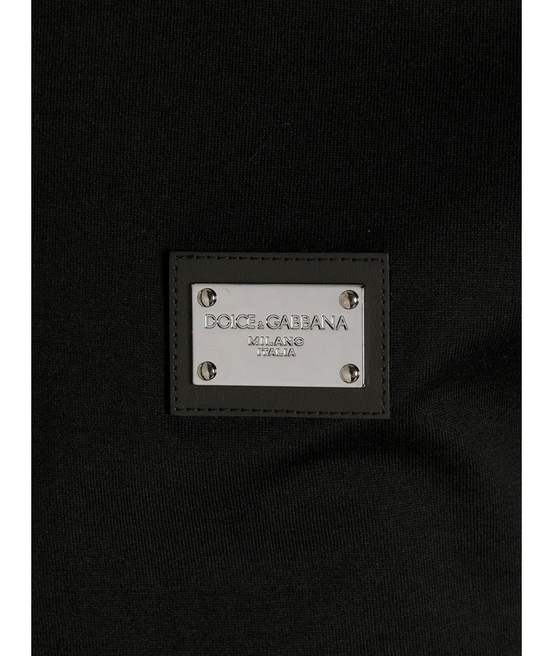 DOLCE&GABBANA Черная хлопковая футболка, фото 4
