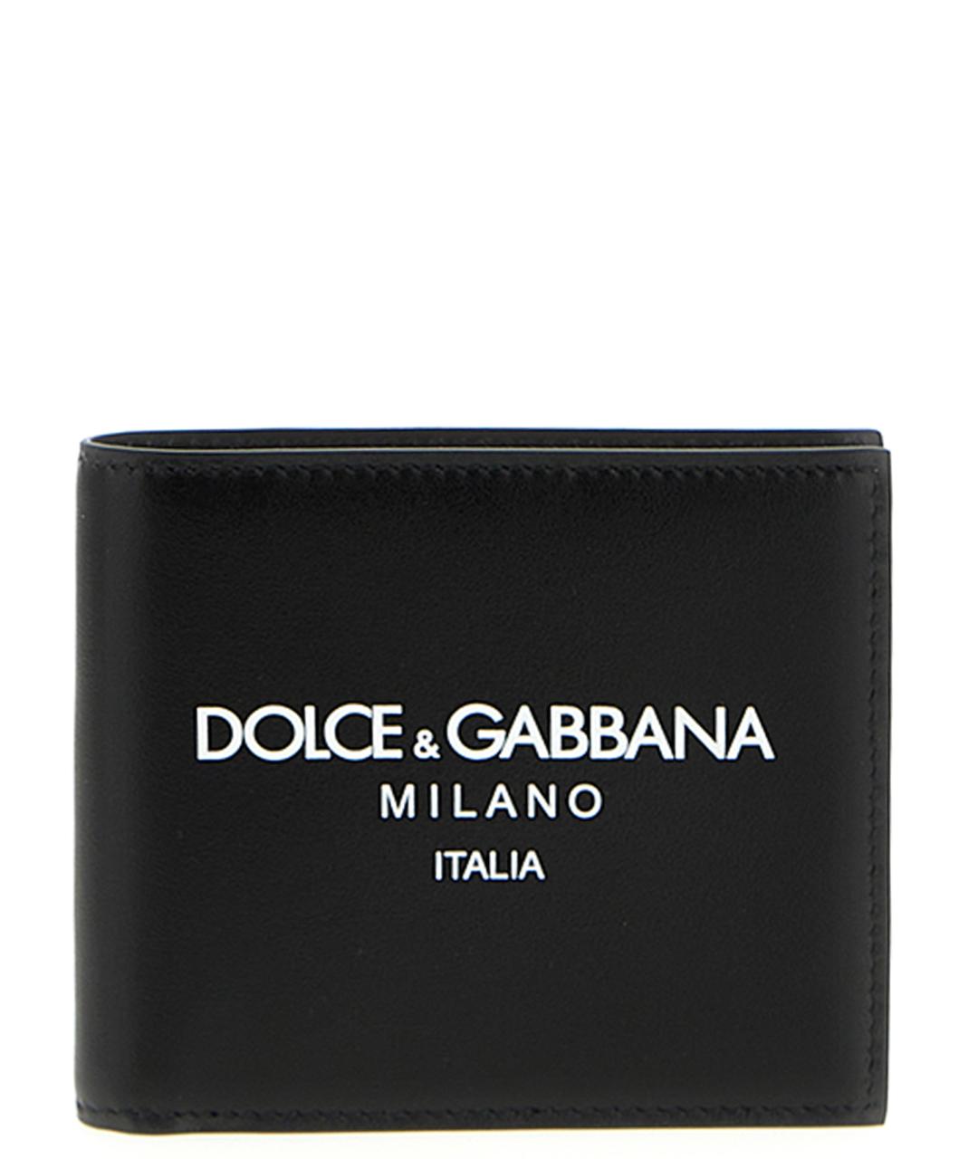 DOLCE&GABBANA Черный кожаный кошелек, фото 1