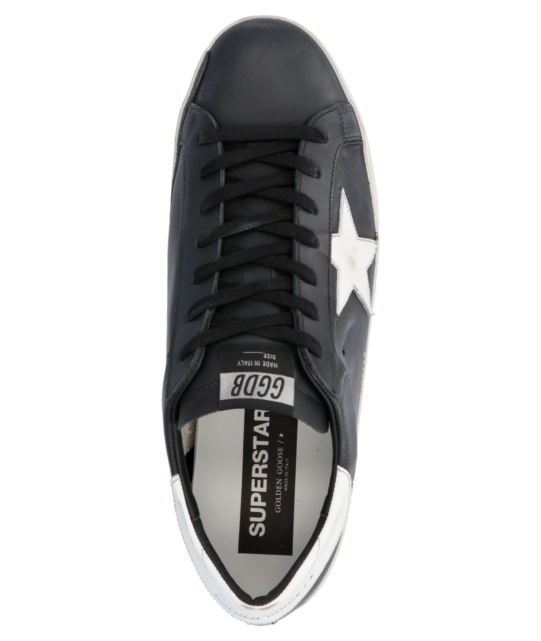 GOLDEN GOOSE Черные кожаные низкие кроссовки / кеды, фото 3