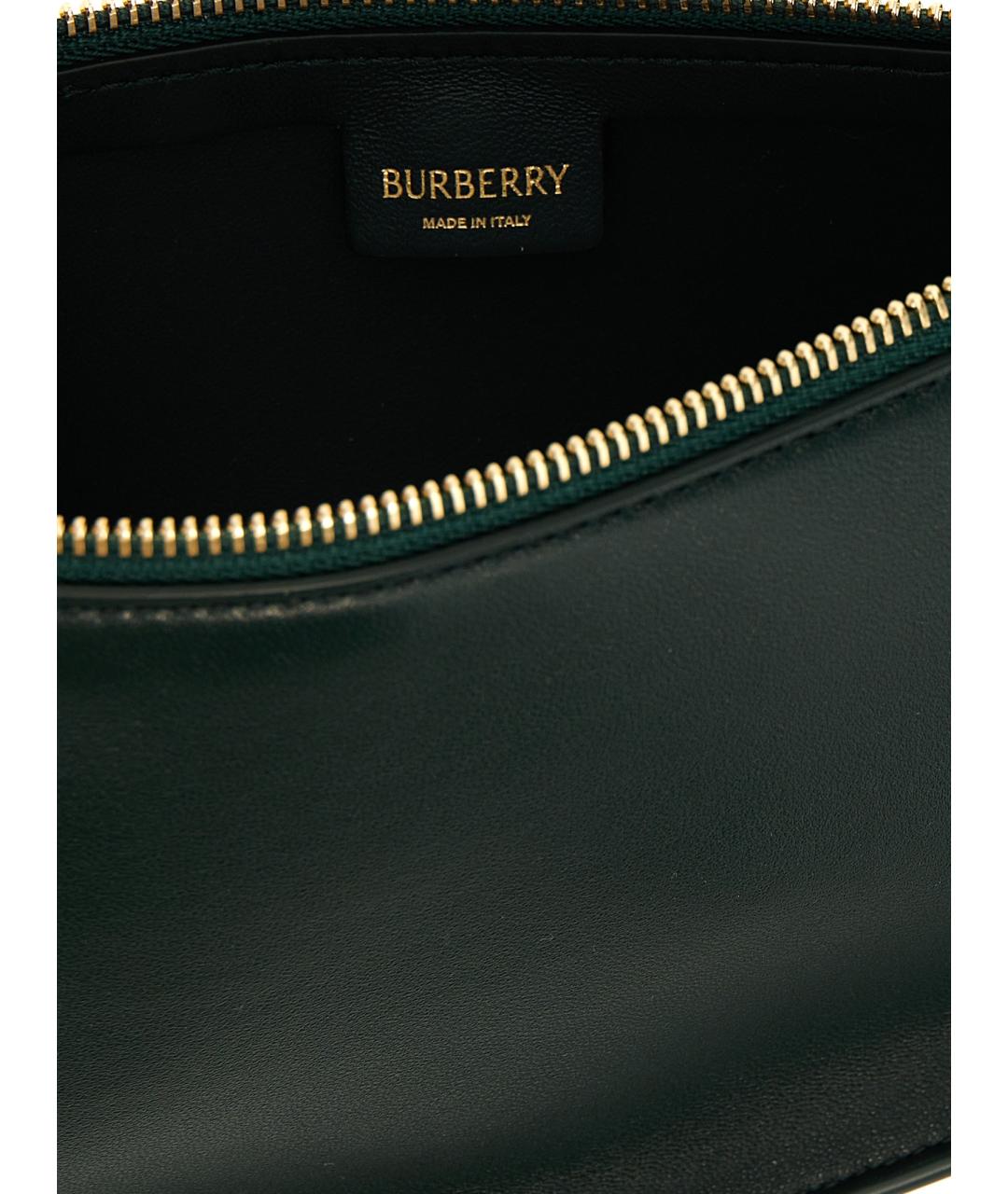 BURBERRY Зеленая кожаная сумка через плечо, фото 4