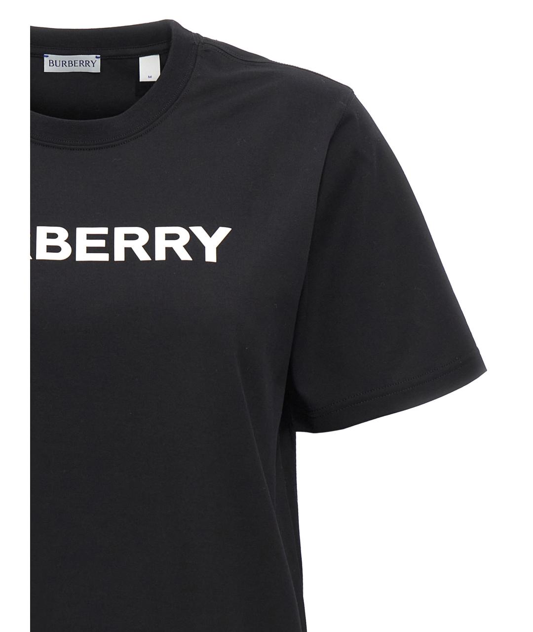 BURBERRY Черная хлопковая футболка, фото 3