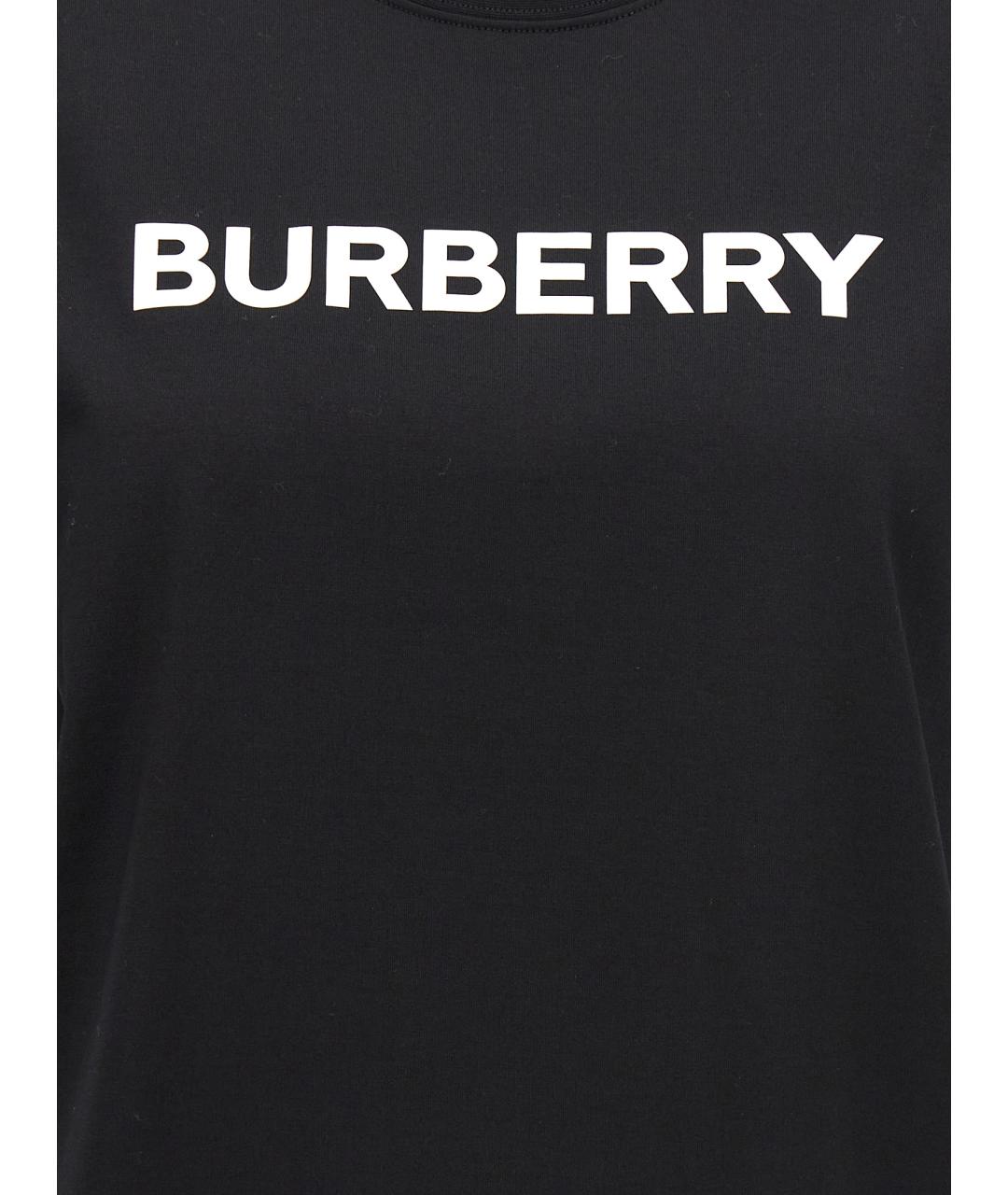 BURBERRY Черная хлопковая футболка, фото 4