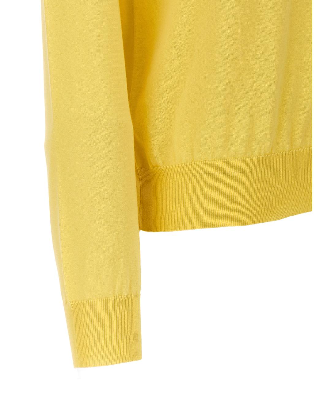 JIL SANDER Желтый хлопковый джемпер / свитер, фото 4
