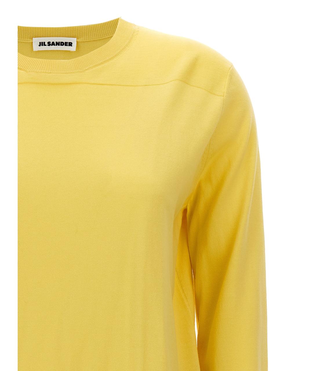 JIL SANDER Желтый хлопковый джемпер / свитер, фото 3