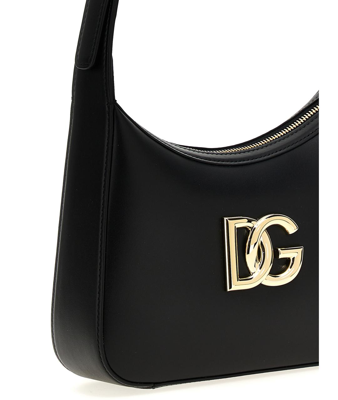DOLCE&GABBANA Черная кожаная сумка через плечо, фото 3