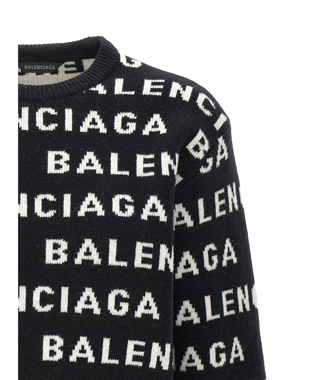 BALENCIAGA Черный шерстяной джемпер / свитер, фото 3