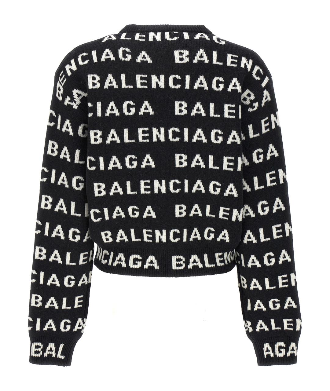 BALENCIAGA Черный шерстяной джемпер / свитер, фото 2