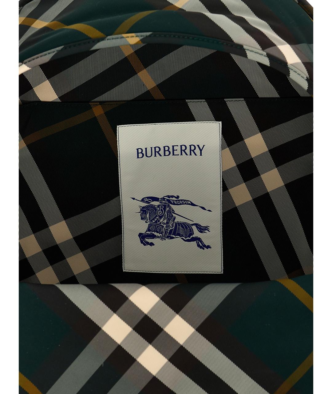 BURBERRY Зеленый синтетический рюкзак, фото 4