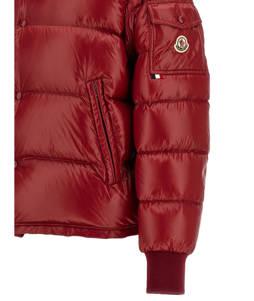 MONCLER Бордовая полиамидовая парка, фото 5