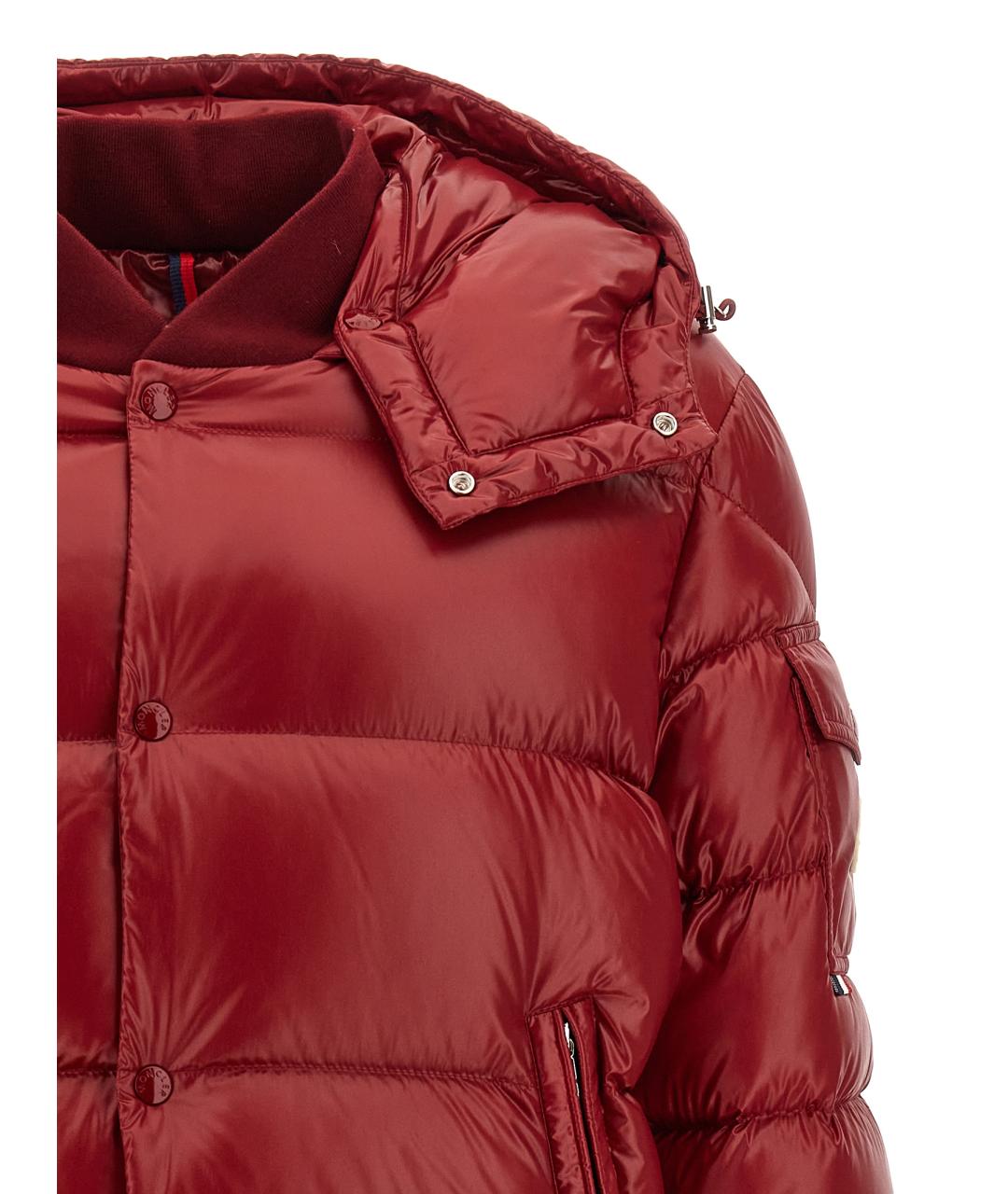 MONCLER Бордовая полиамидовая парка, фото 4