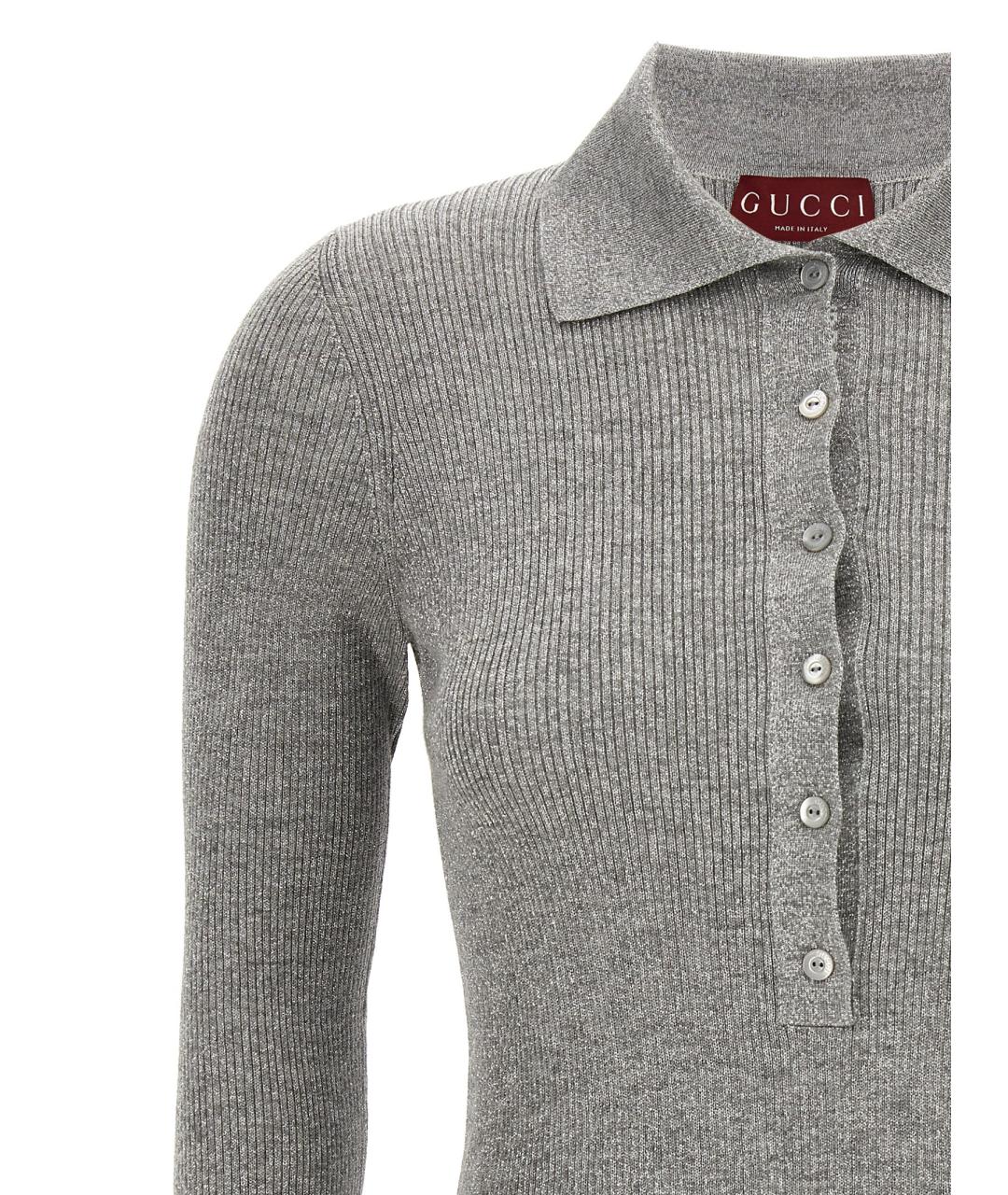 GUCCI Серый кашемировый джемпер / свитер, фото 3