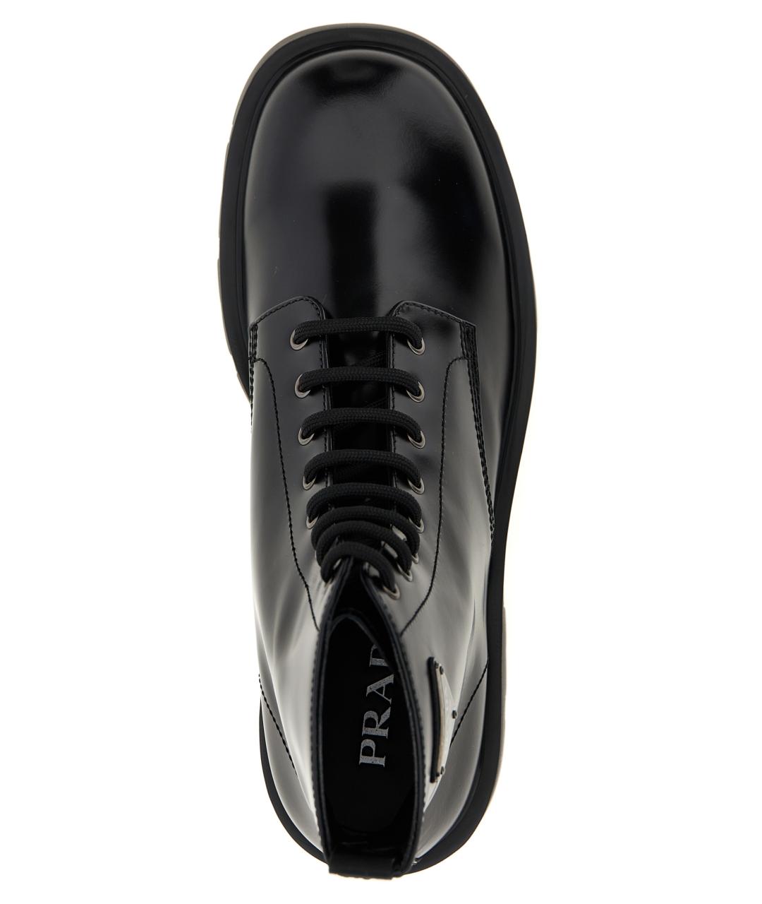 PRADA Черные кожаные высокие ботинки, фото 4