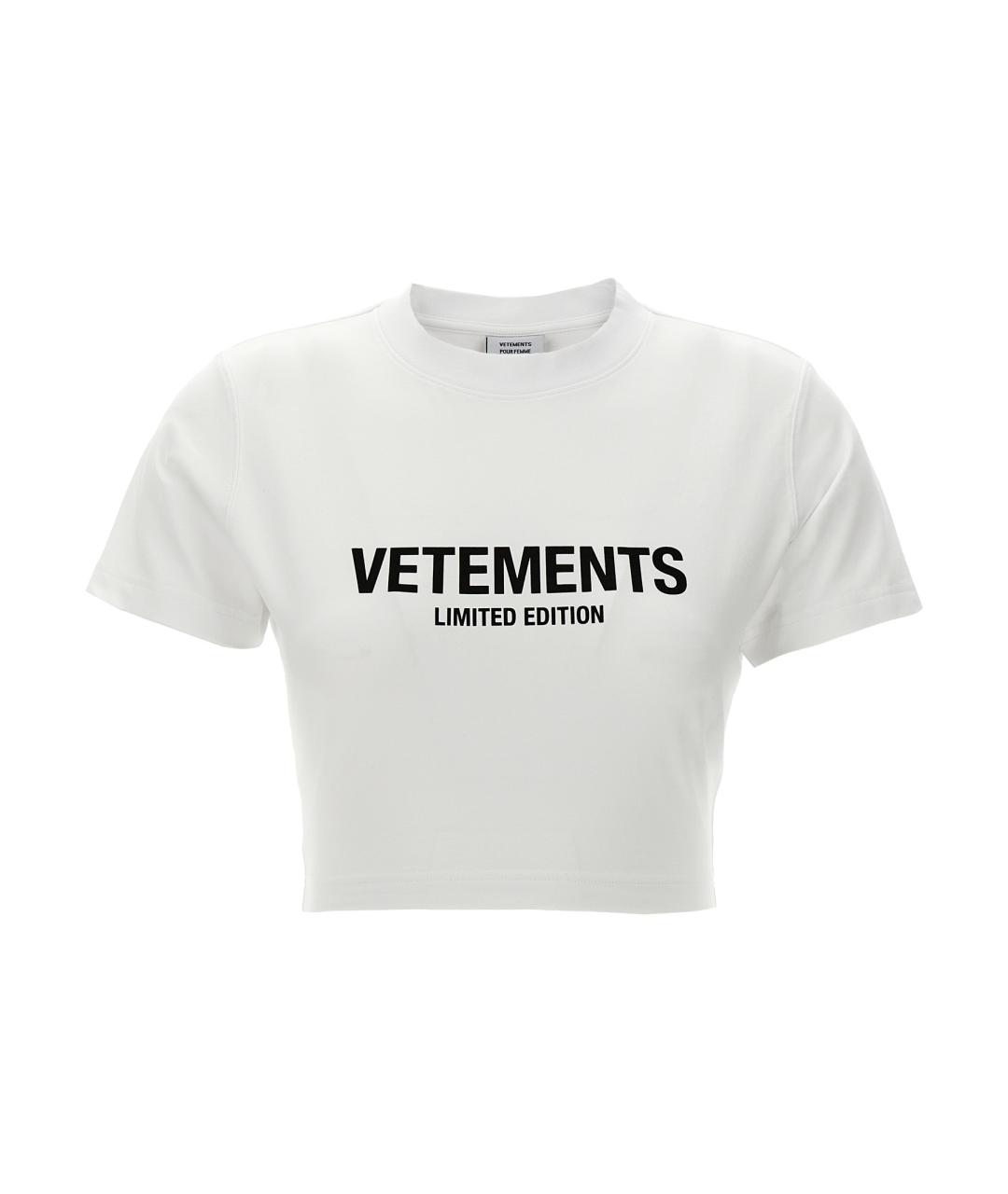 VETEMENTS Белая хлопковая футболка, фото 1